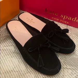 Kate Spade Black Suede Mules